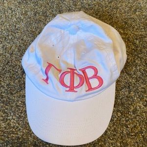 Gamma phi beta pink and white hat
